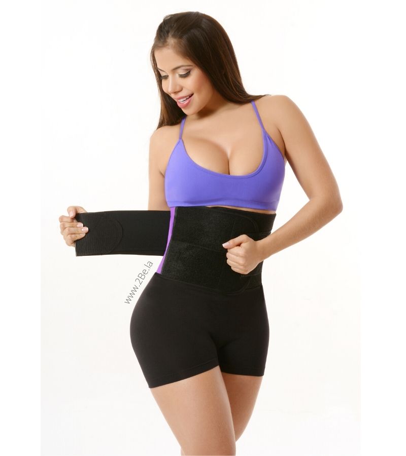 Waist Trimmer Belt Sporty Collection Purple Velcro -2Be 4026
